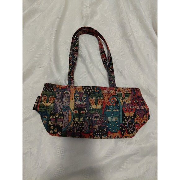 Laurel Burch Feline Tapestry Shoulder Bag Multicolor 13" - Picture 1 of 10